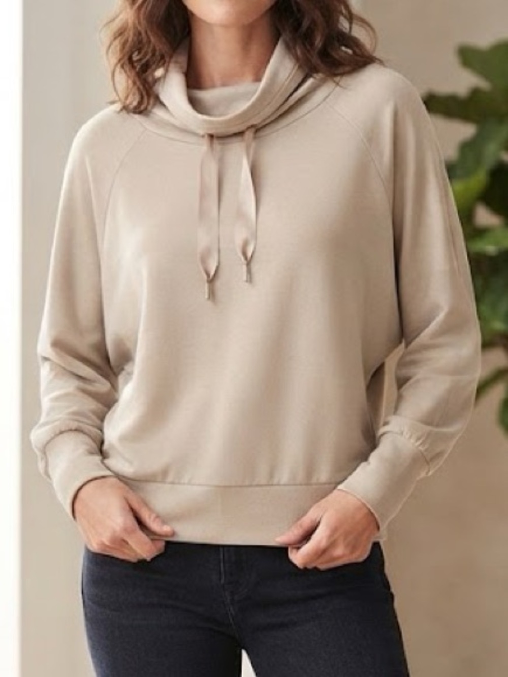 NWOT Express Women’s Champaign Draw String Cowled Neck Sweater Size Medium